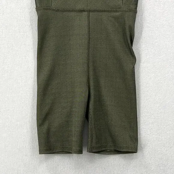 TWENTY MONTREAL Colorsphere Rib Romper XS Olive Biker Unitard Criss Cross Back - Picture 8 of 10